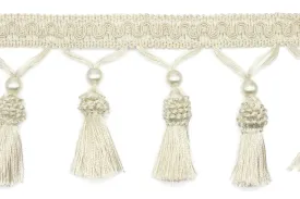 115 mm Cream Tassel Fringe Trim, 4.52 inches Gimp Header, lampshade trim by the yard, Fringe for Drapery, Tassel trim, Curtain Trim Rosa07