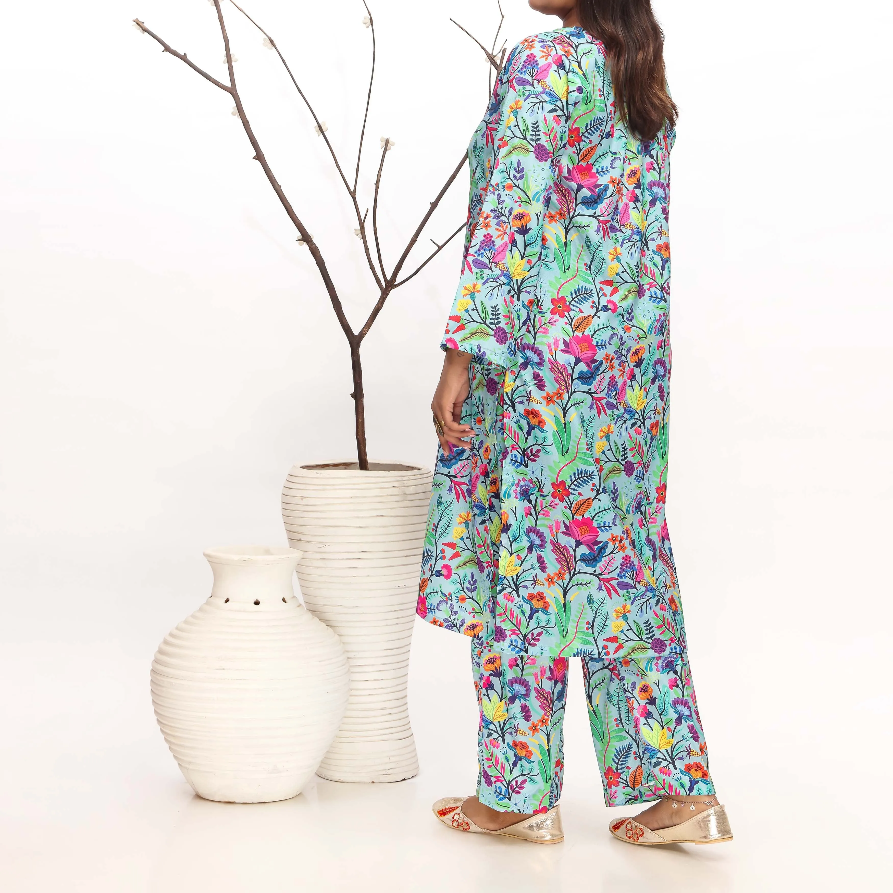 2PC- Printed grip Silk Suit PW4080