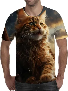3D Print T-Shirts Funny Graphics Tees Crewneck Short Sleeve Tees for Mens Womens
