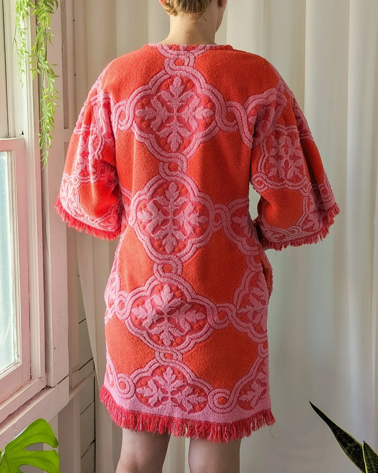70s Terry Cloth Towel Dress | S-M