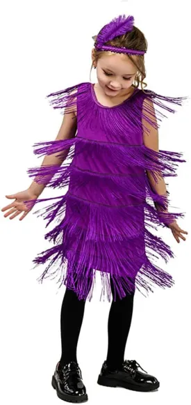 ABAFIP Girls 1920s Flapper Dress Fringe Tassel 20s Party Halloween Concert Festival Outfits