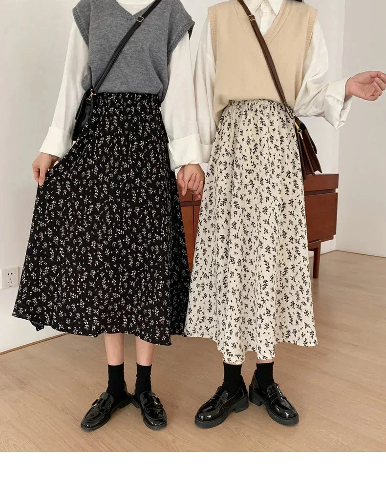 Adira A Line Bloom Midi Skirt