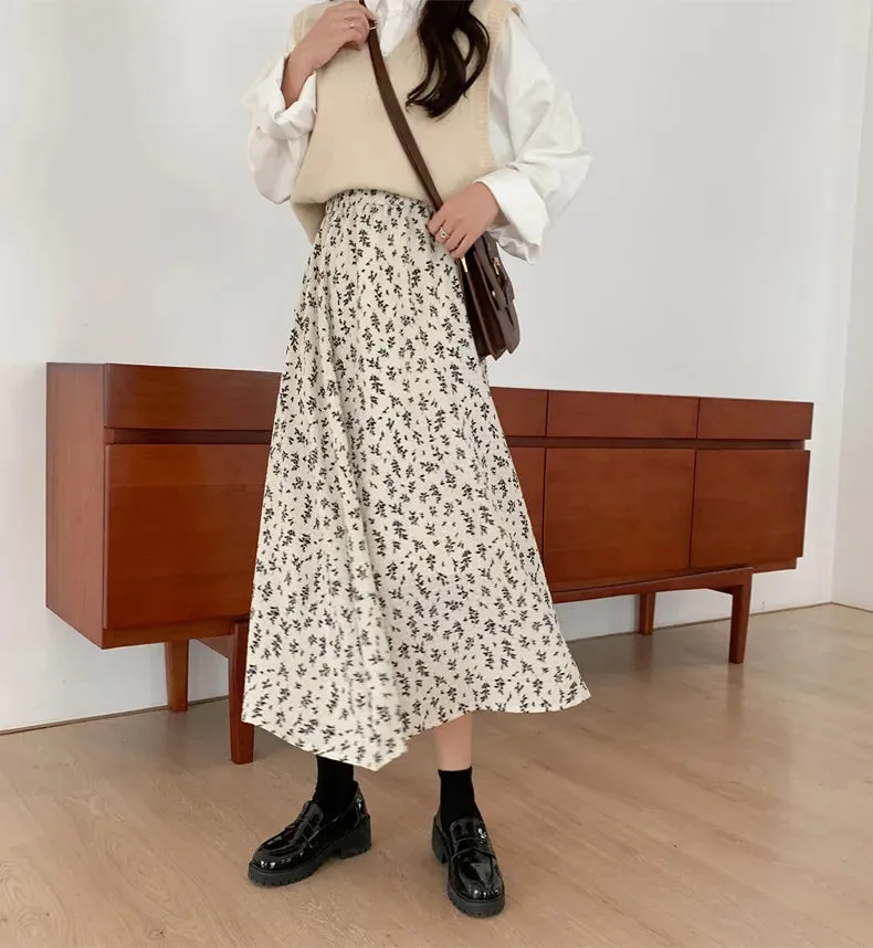 Adira A Line Bloom Midi Skirt