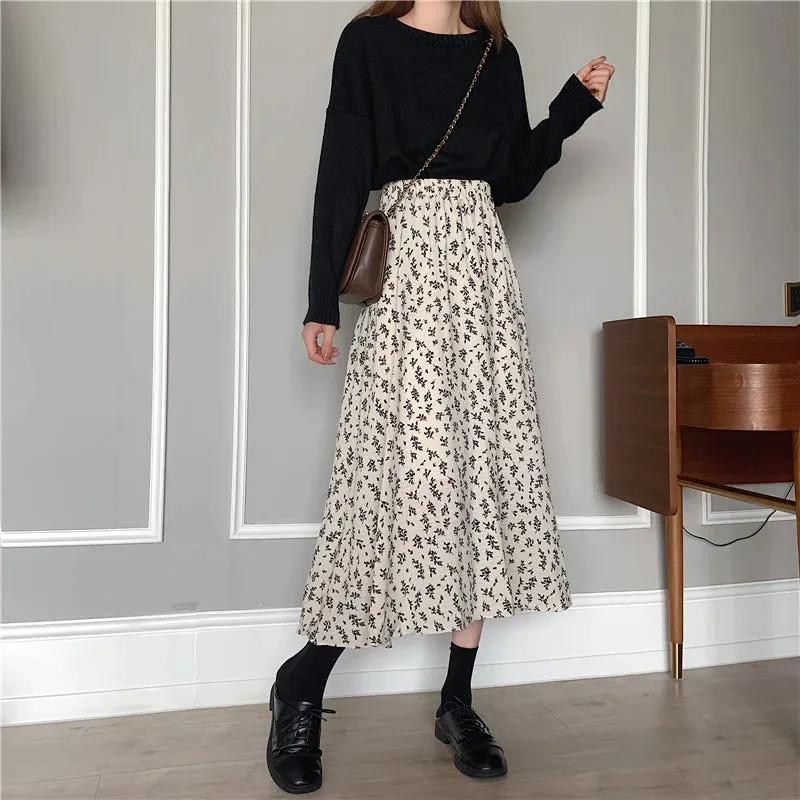 Adira A Line Bloom Midi Skirt