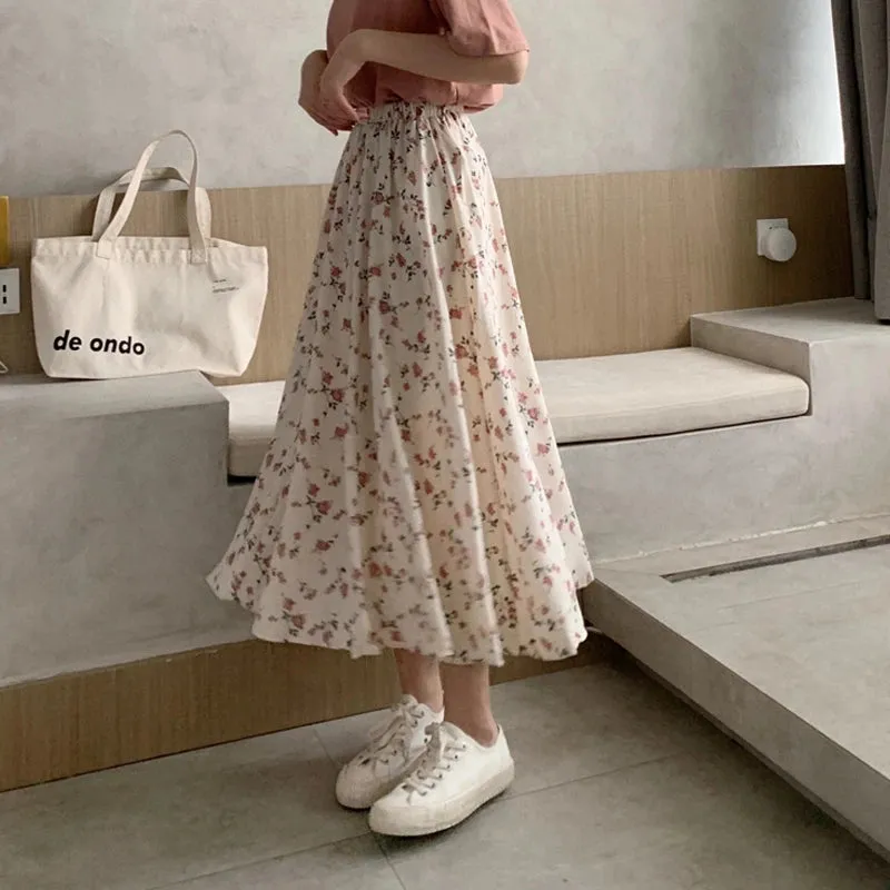 Adira A Line Bloom Midi Skirt