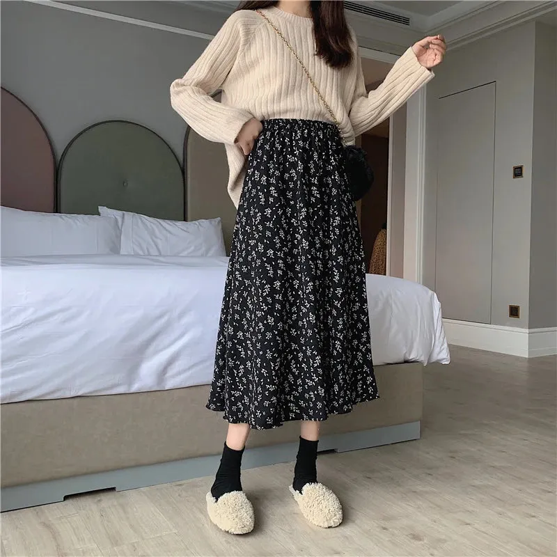 Adira A Line Bloom Midi Skirt