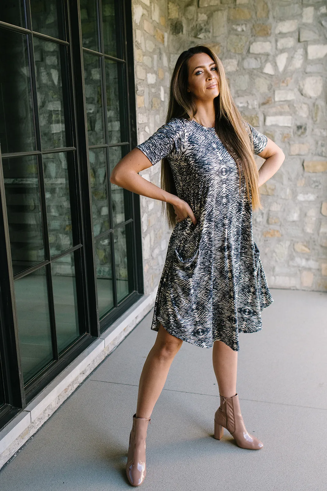 April Dress Denim Kaleidoscope