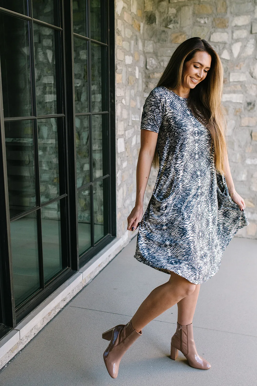 April Dress Denim Kaleidoscope