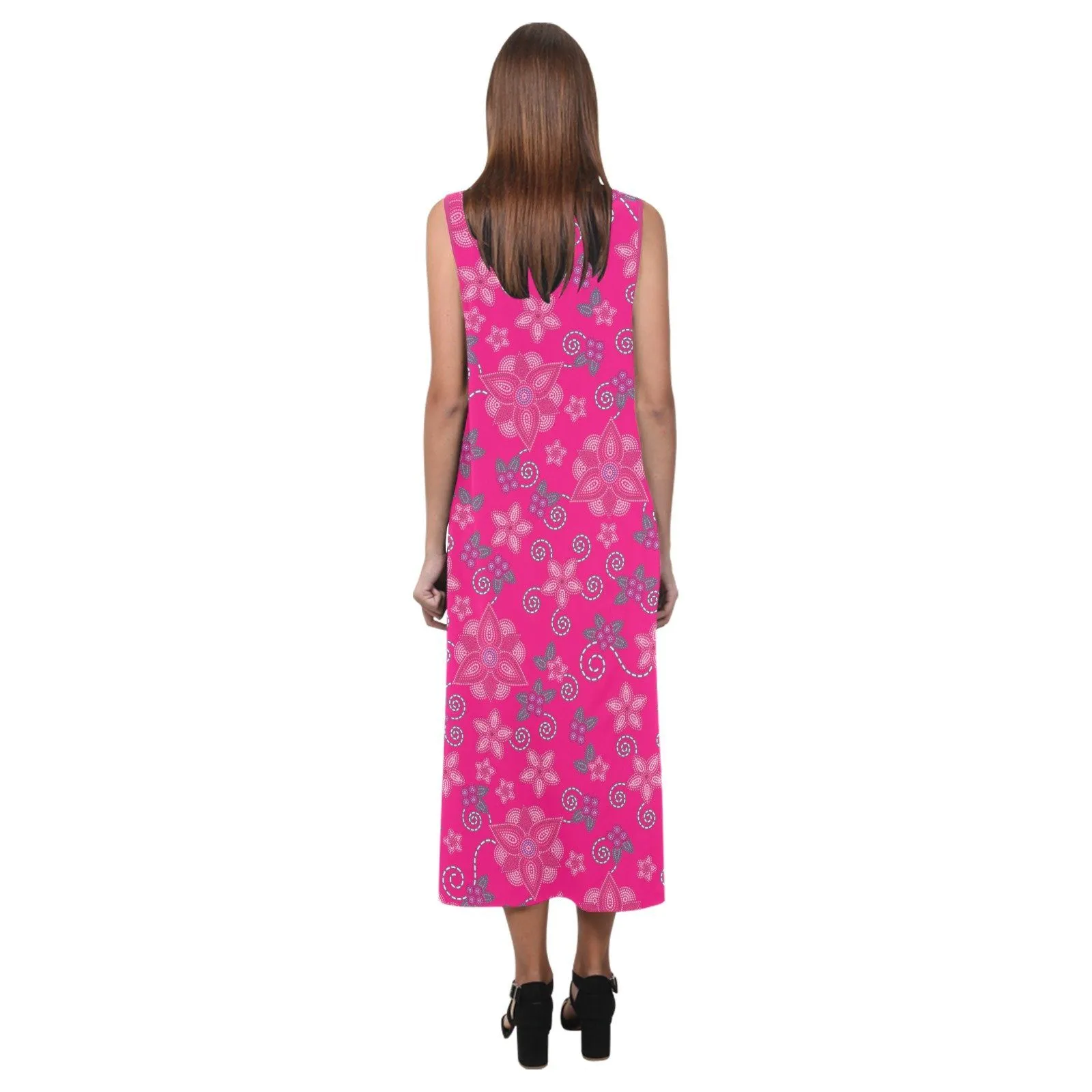 Berry Picking Pink Phaedra Sleeveless Open Fork Long Dress