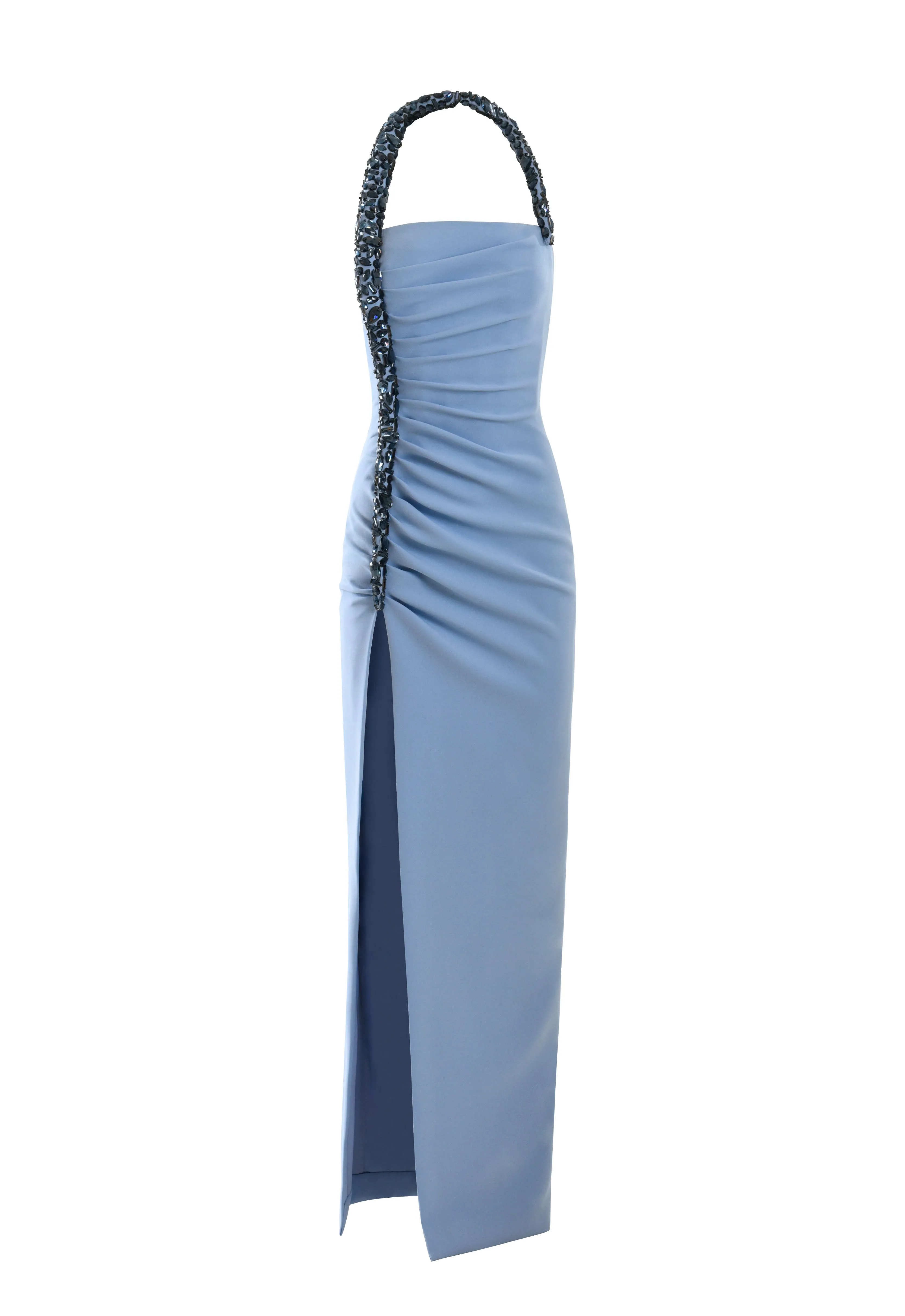 Blue crêpe dress