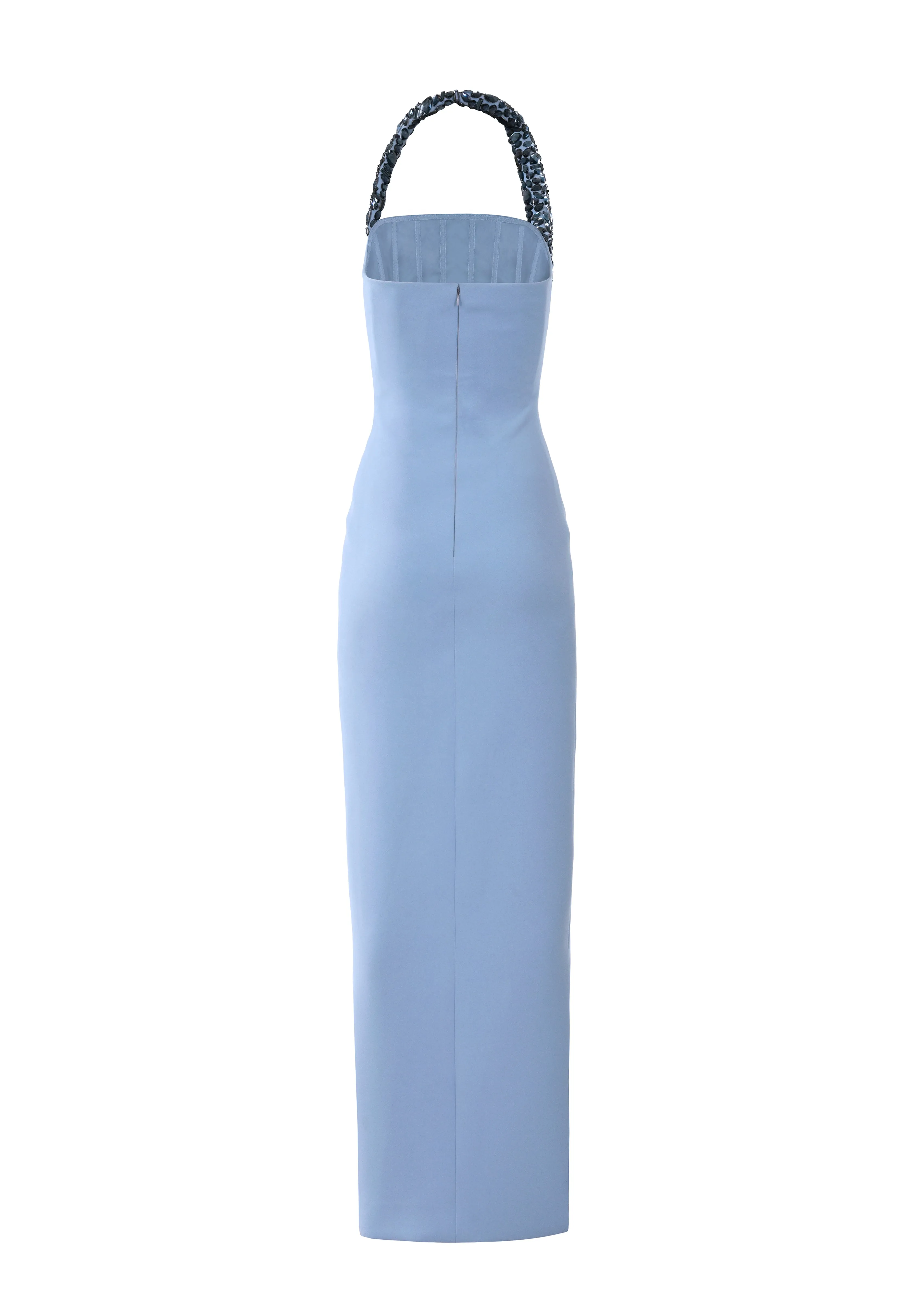 Blue crêpe dress