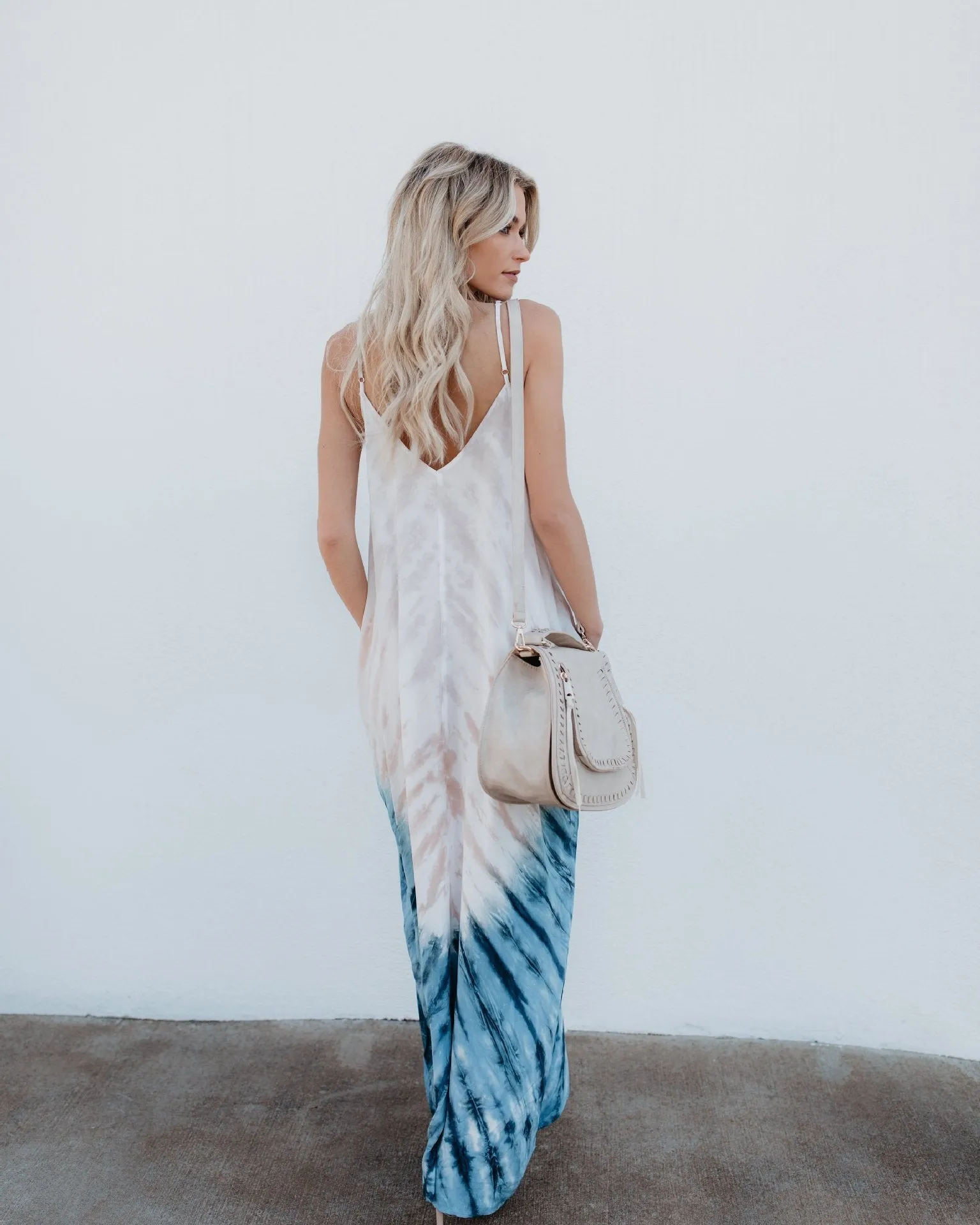 Bohemian Print V-Neck Sling Backless Maxi Dress