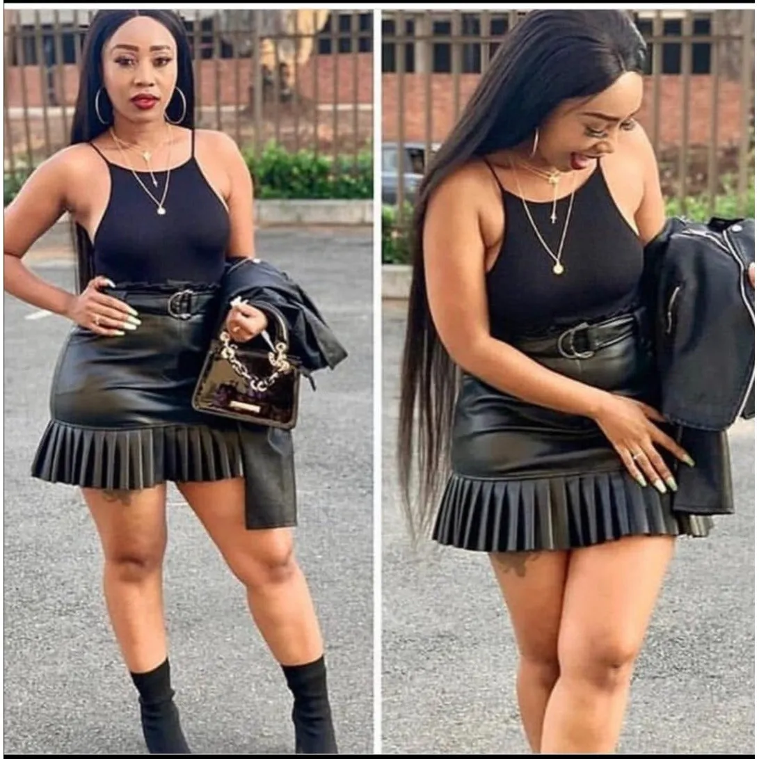 Bottom Pleated Mini Skirt 