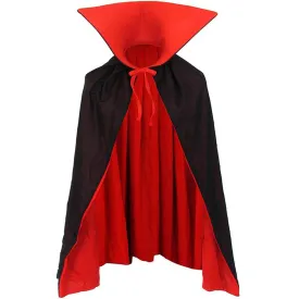 Cape Kids Reversible Black Red with Stand Up Collar 35in