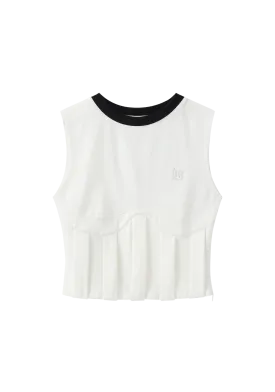 Chevron Pleated Bustier Tank Top