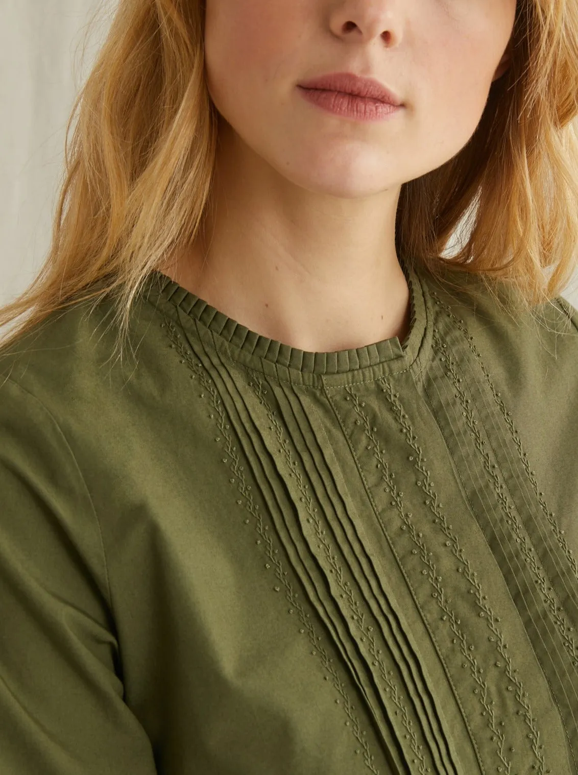 Cyrillus - Robe C Plastron - Vert Moyen Uni - Femme