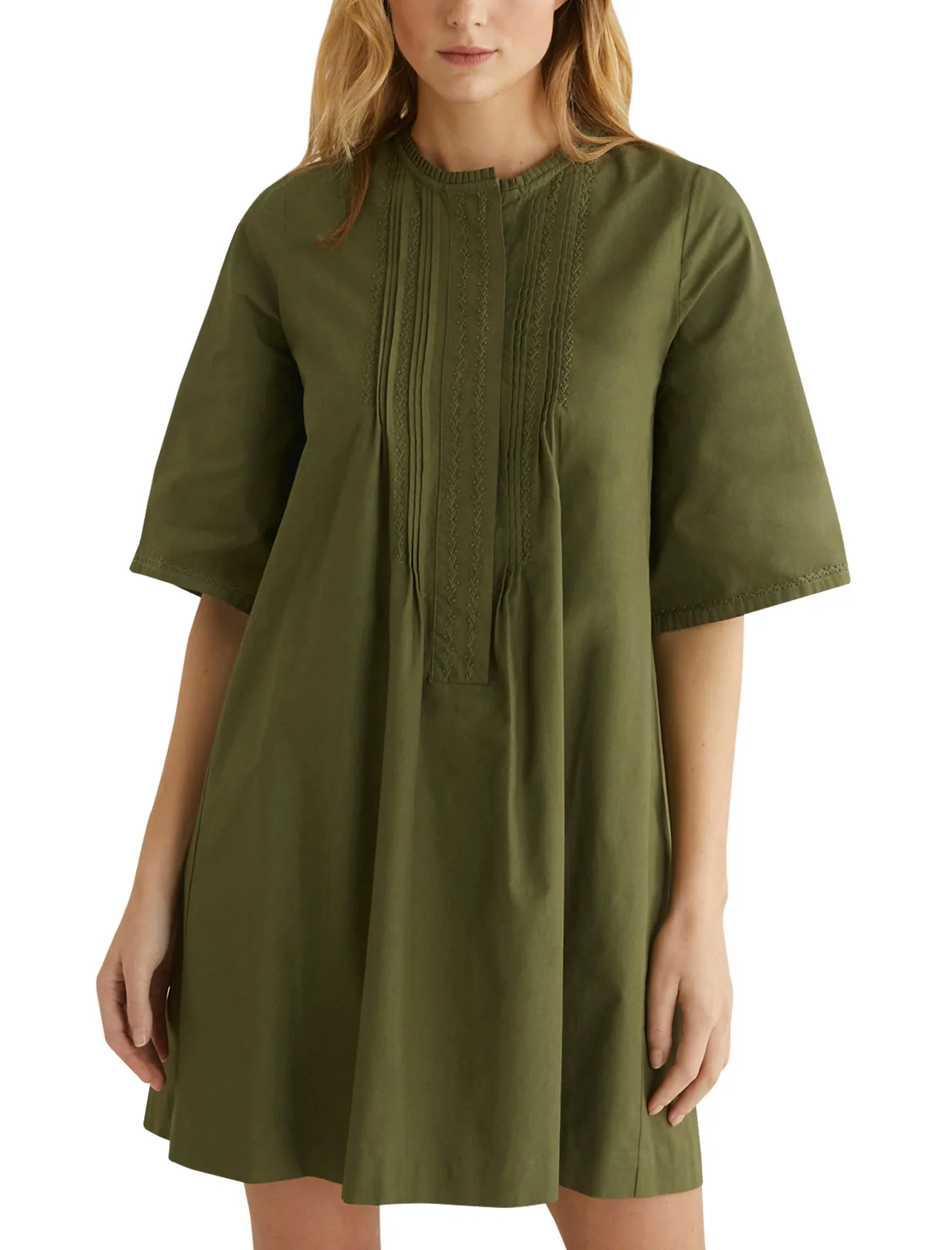 Cyrillus - Robe C Plastron - Vert Moyen Uni - Femme