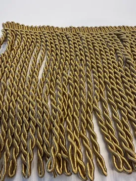 Dark Antique Gold 9'' Bullion Fringe Trim By The Yard