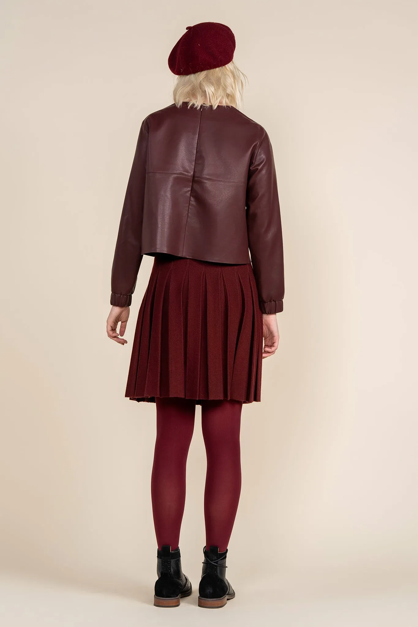 Daun Leather Shirt in Deep Merlot