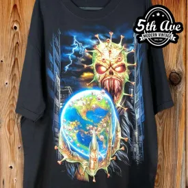 Defying the Cosmic Threat: Hand-Screened COVID Virus Art t shirt