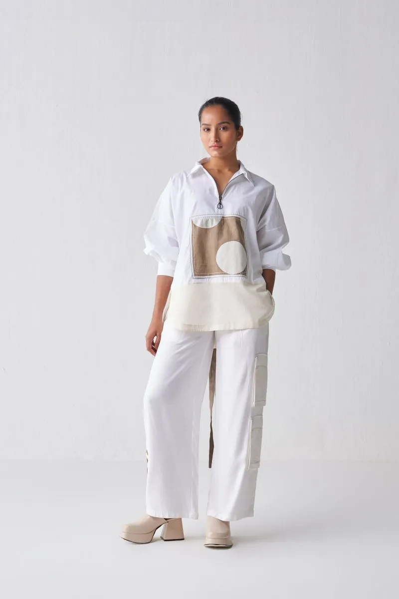 Fringe Cargo Bottom - White
