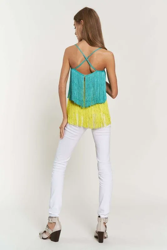 Fringe Overlay Party Cami