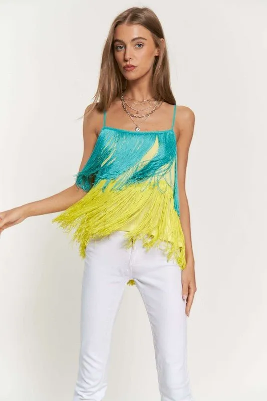 Fringe Overlay Party Cami