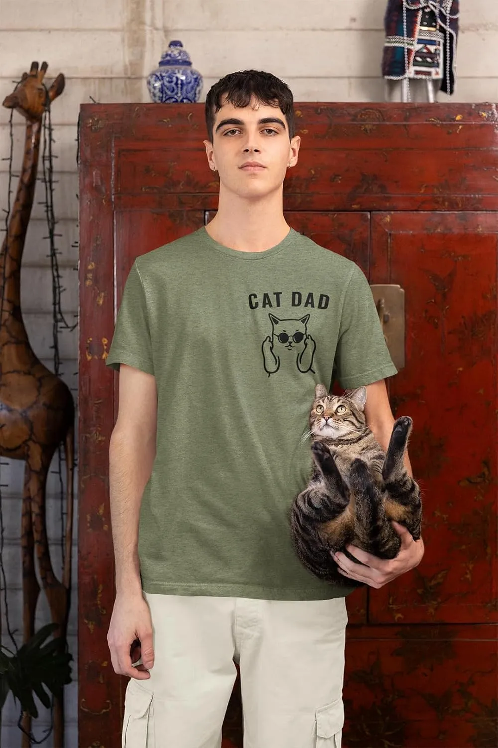 Funny Cat Dad Humor T-Shirt  Hilarious Cat Lover Joke Shirt for Men