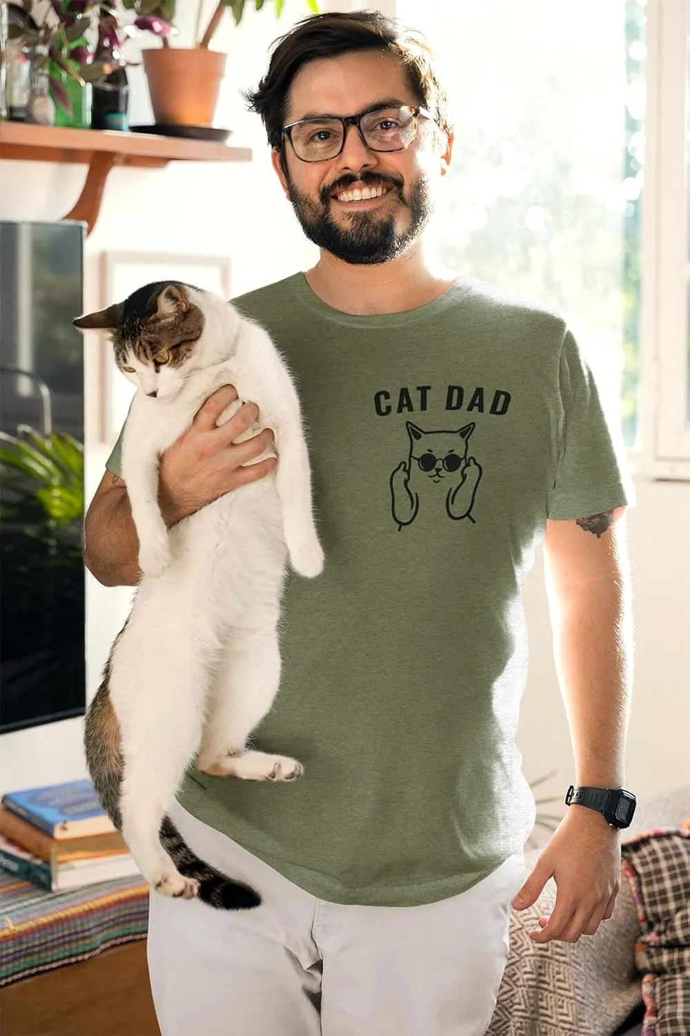 Funny Cat Dad Humor T-Shirt  Hilarious Cat Lover Joke Shirt for Men