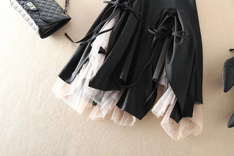 Girlary Women Black Gothic A-line Long Skirt Vintage Y2k Skirt Harajuku Korean Streetwear Skirts 2000s Goth Clothes Summer 2024