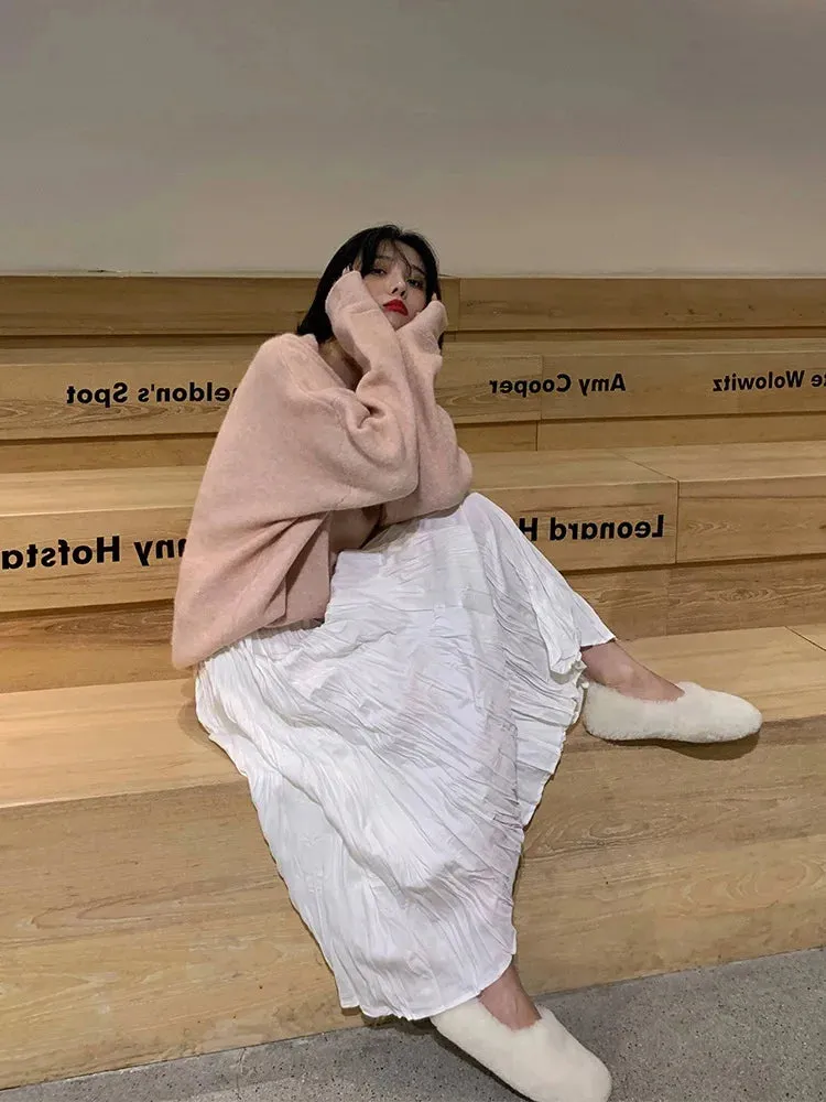 Girlary Women Black Gothic Skirt Vintage High Waist A-Line Skirt Emo 2000s Fashion Harajuku Streetwear Y2k Long Skirt 90s Girls Clothes