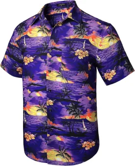 Hawaiian Shirt for Men Short Sleeve Button Down Shirt Men Casual Summer Tropical Beach Aloha Shirts for Men Hawaii Party