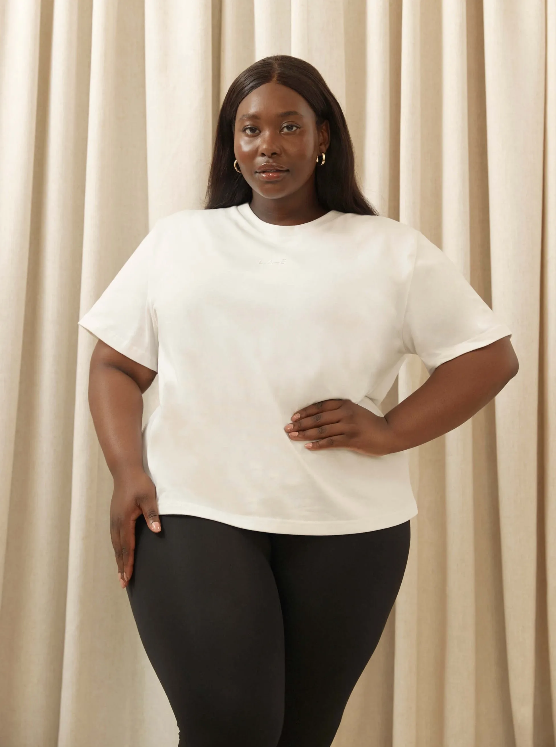‘L.A-S’ EMBROIDERED CLASSIC T-SHIRT WHITE