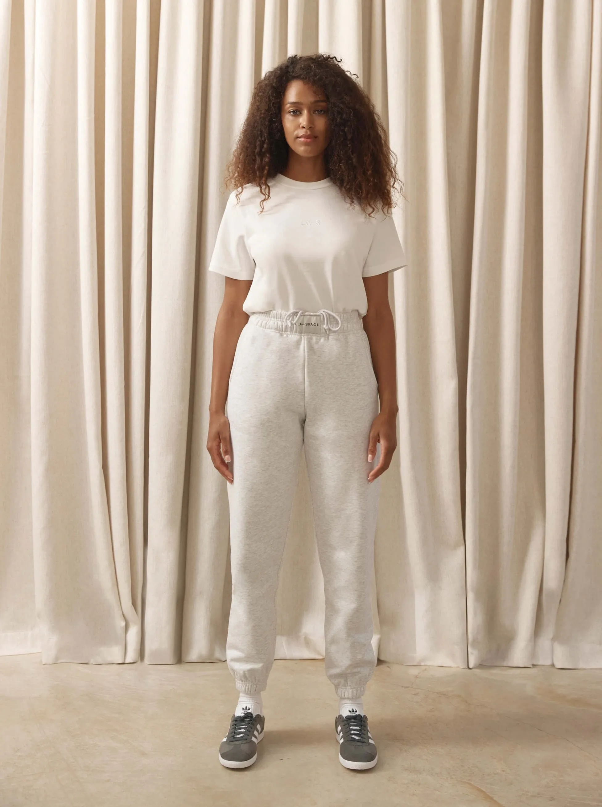 ‘L.A-S’ EMBROIDERED CLASSIC T-SHIRT WHITE