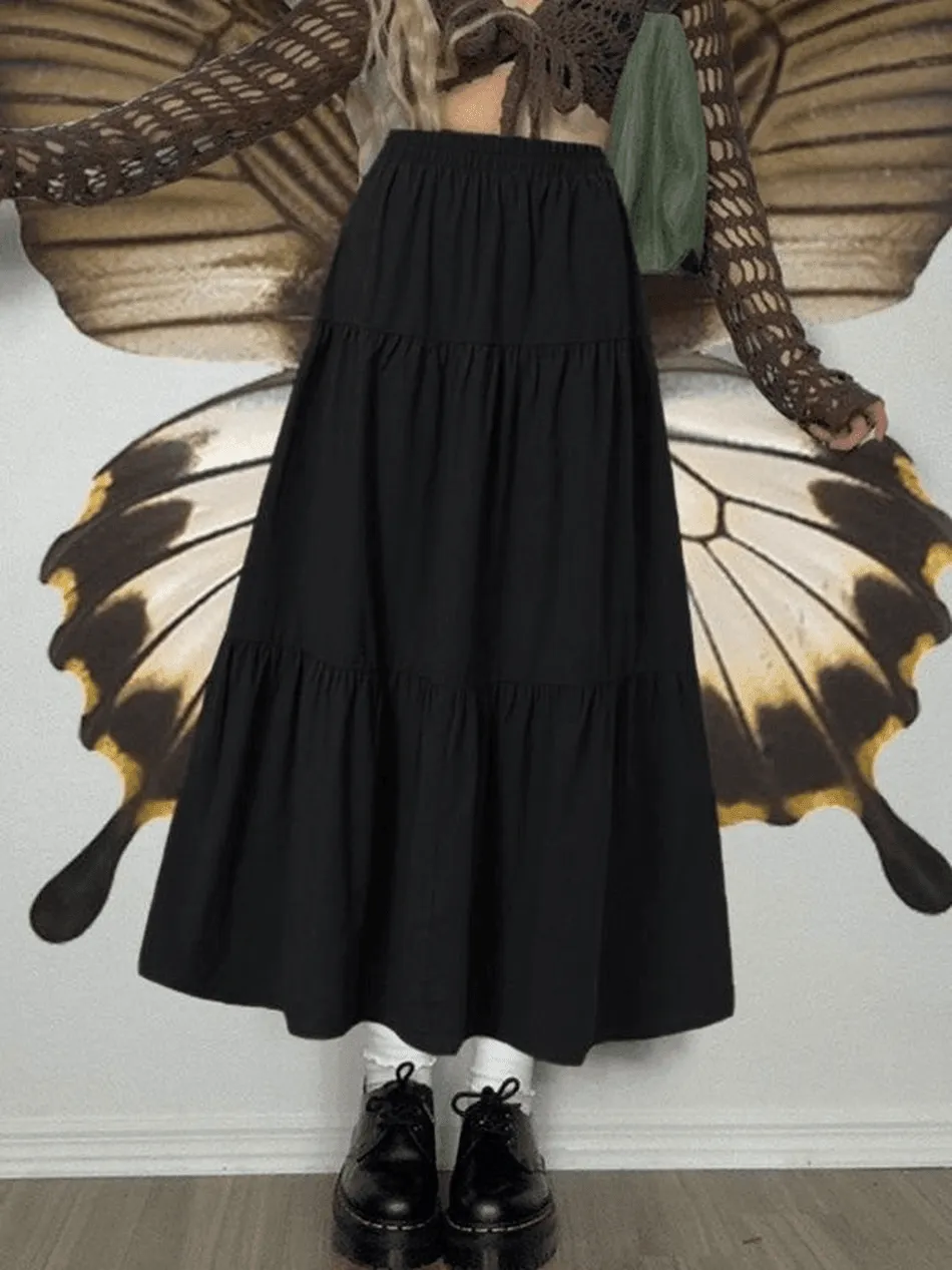 LANFUBEISI - Fairy Tiered Maxi Skirt