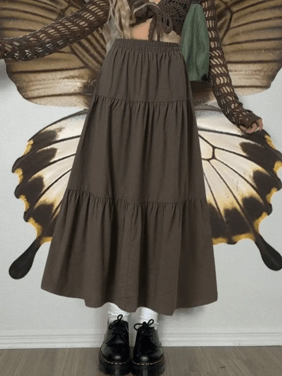 LANFUBEISI - Fairy Tiered Maxi Skirt