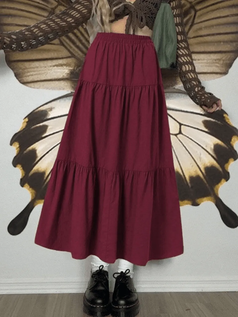 LANFUBEISI - Fairy Tiered Maxi Skirt