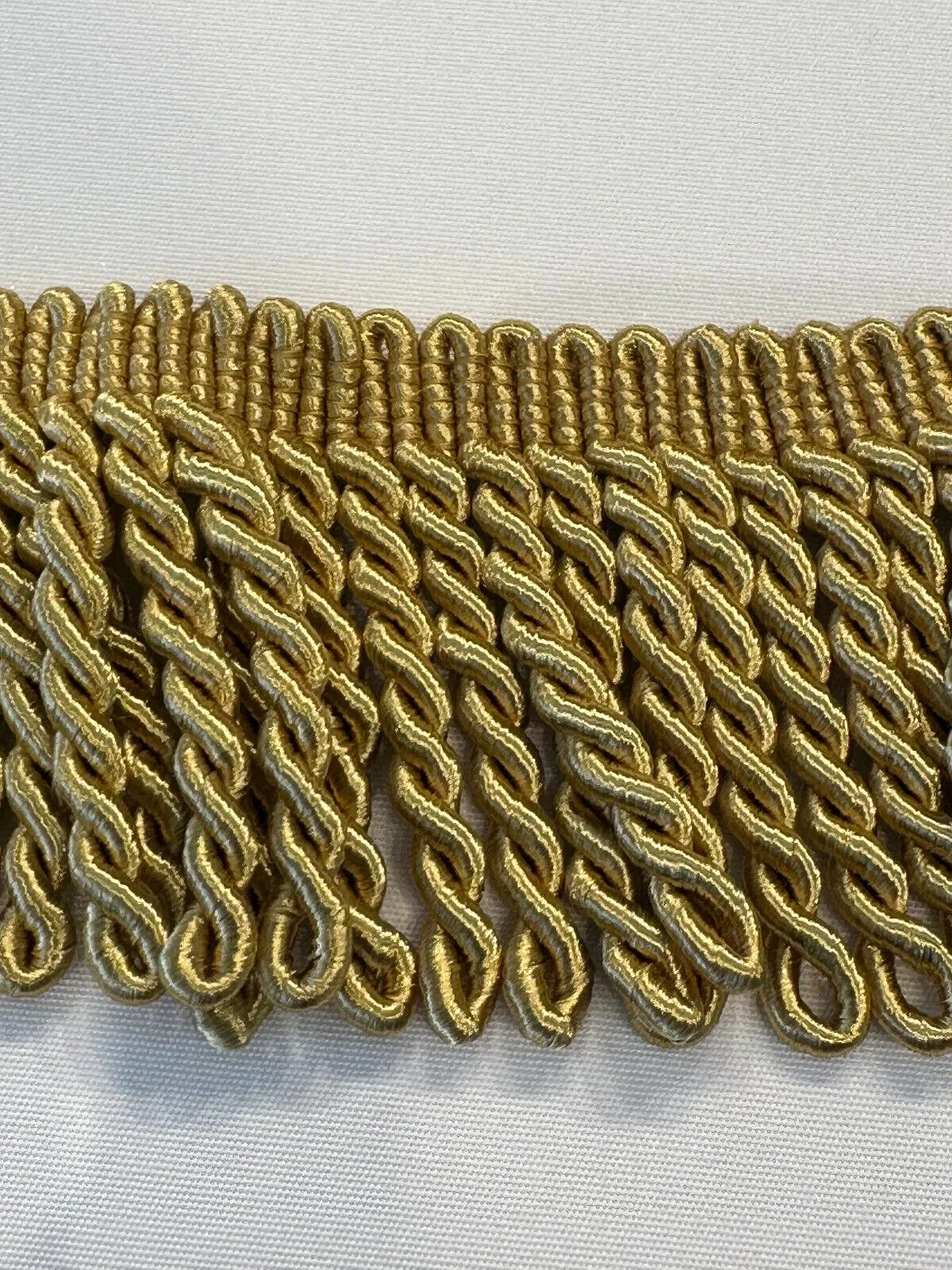 Light Antique Gold 3'' Bullion Fringe Trim Gold By The Yard