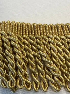 Light Antique Gold 3'' Bullion Fringe Trim Gold By The Yard
