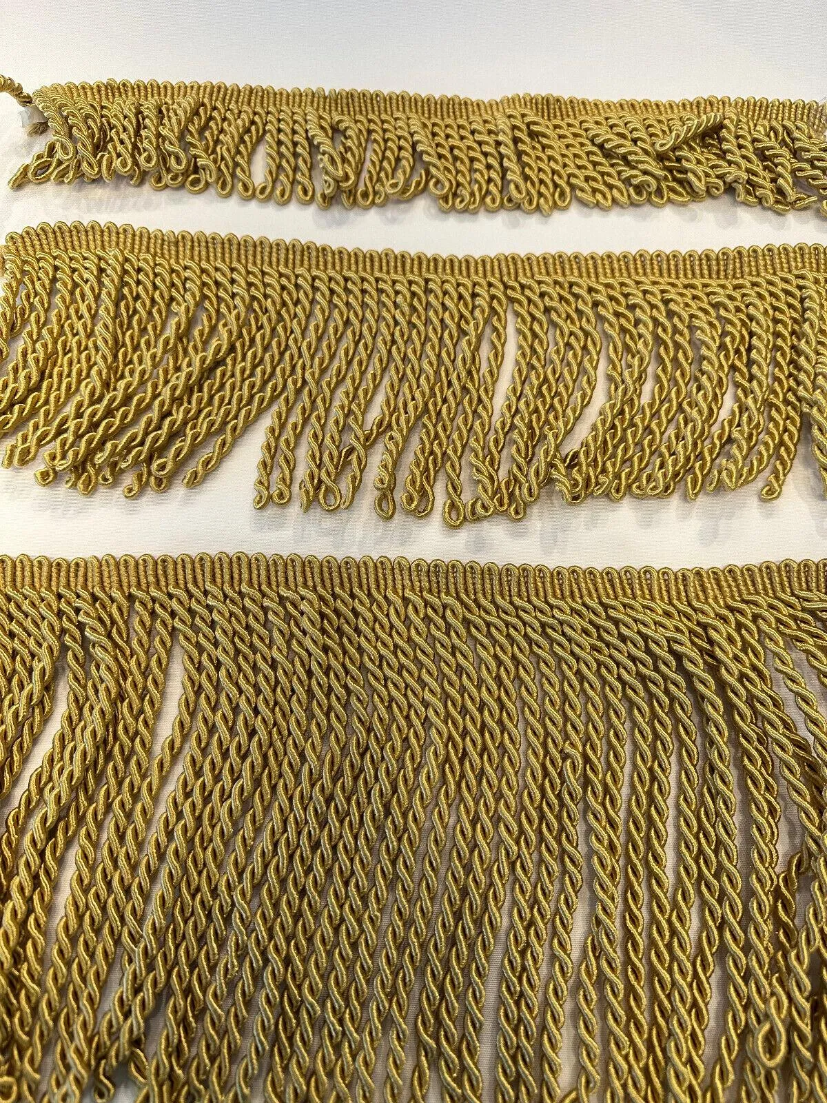 Light Antique Gold 3'' Bullion Fringe Trim Gold By The Yard