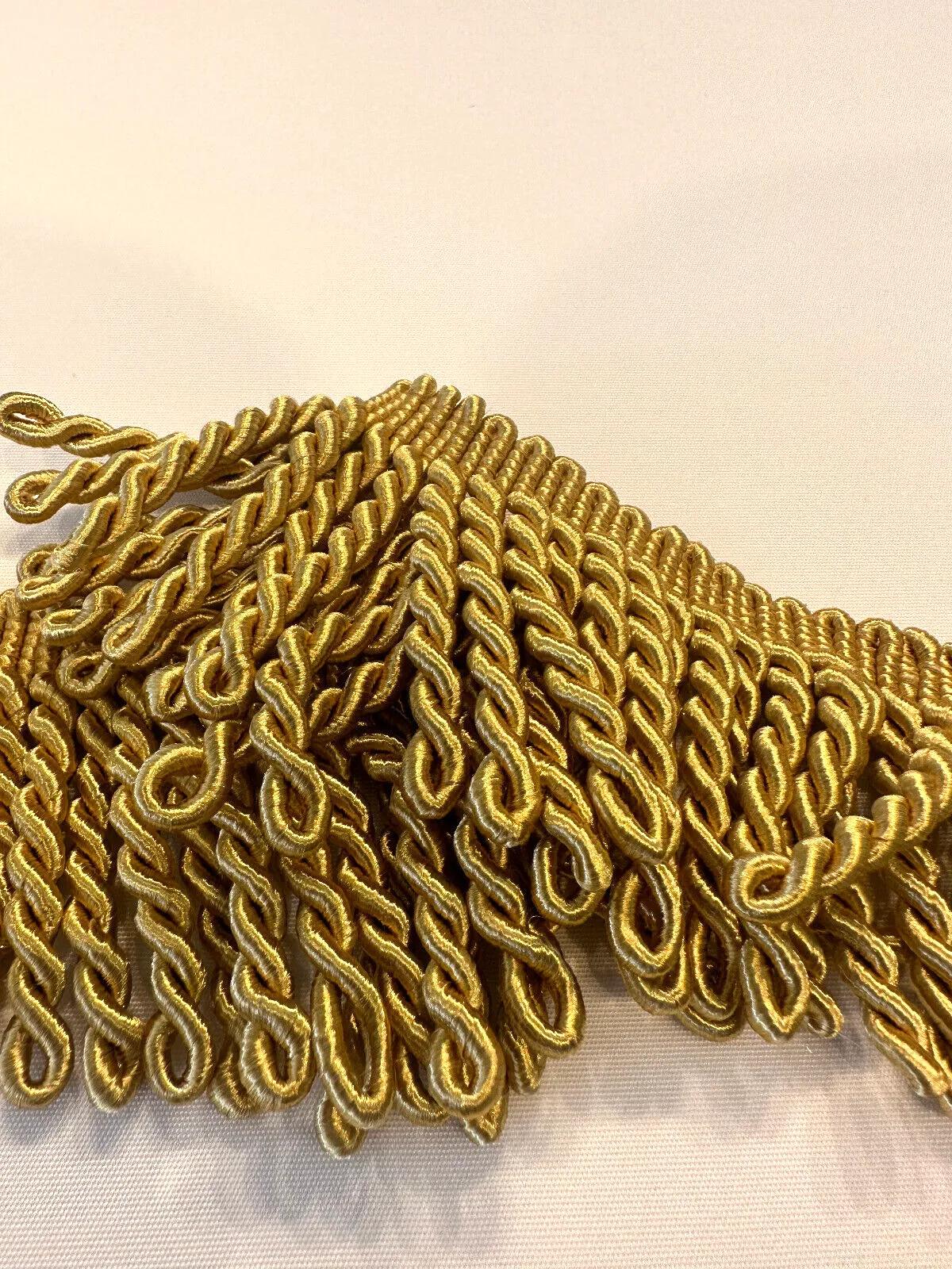 Light Antique Gold 3'' Bullion Fringe Trim Gold By The Yard