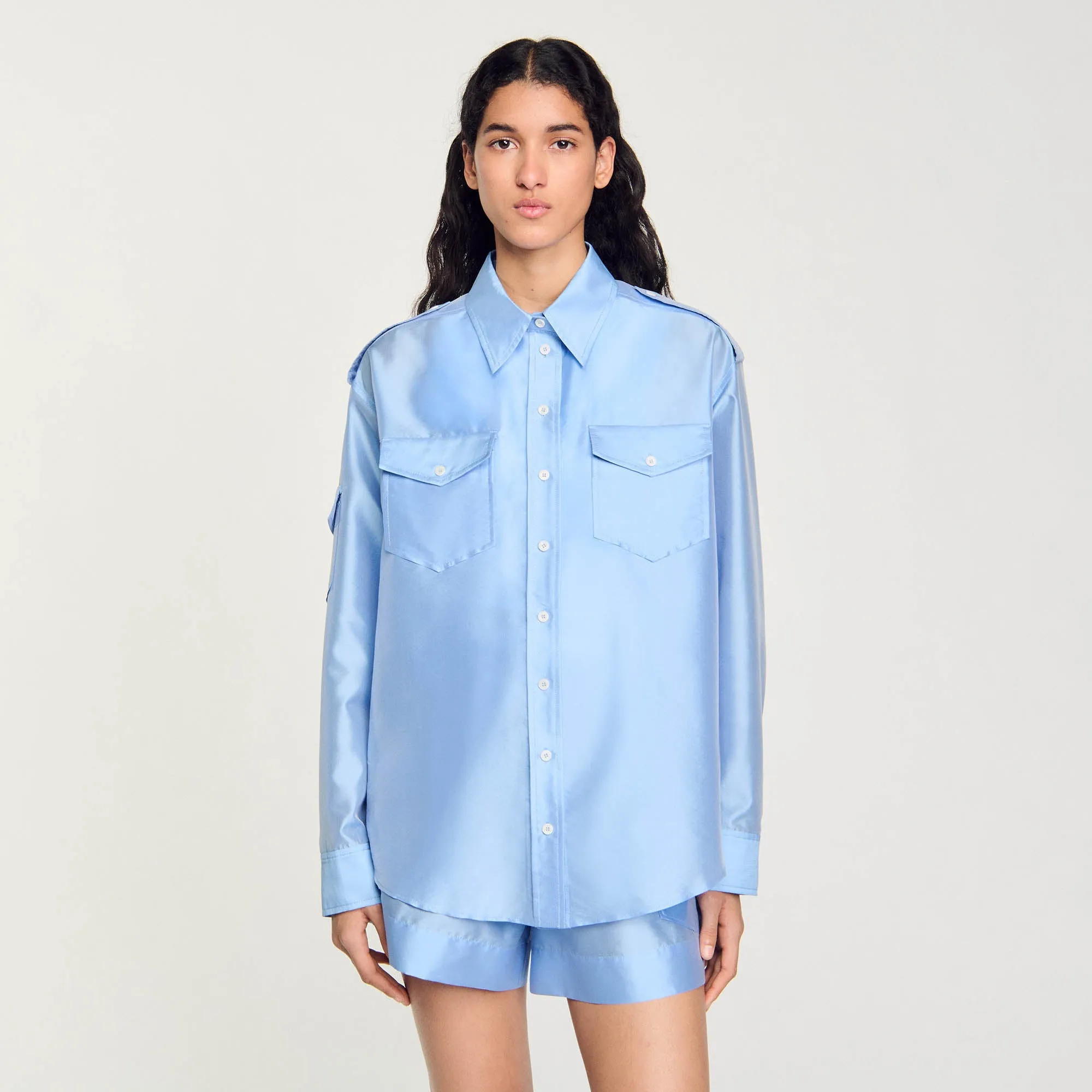 Loose-Fit Satin Shirt