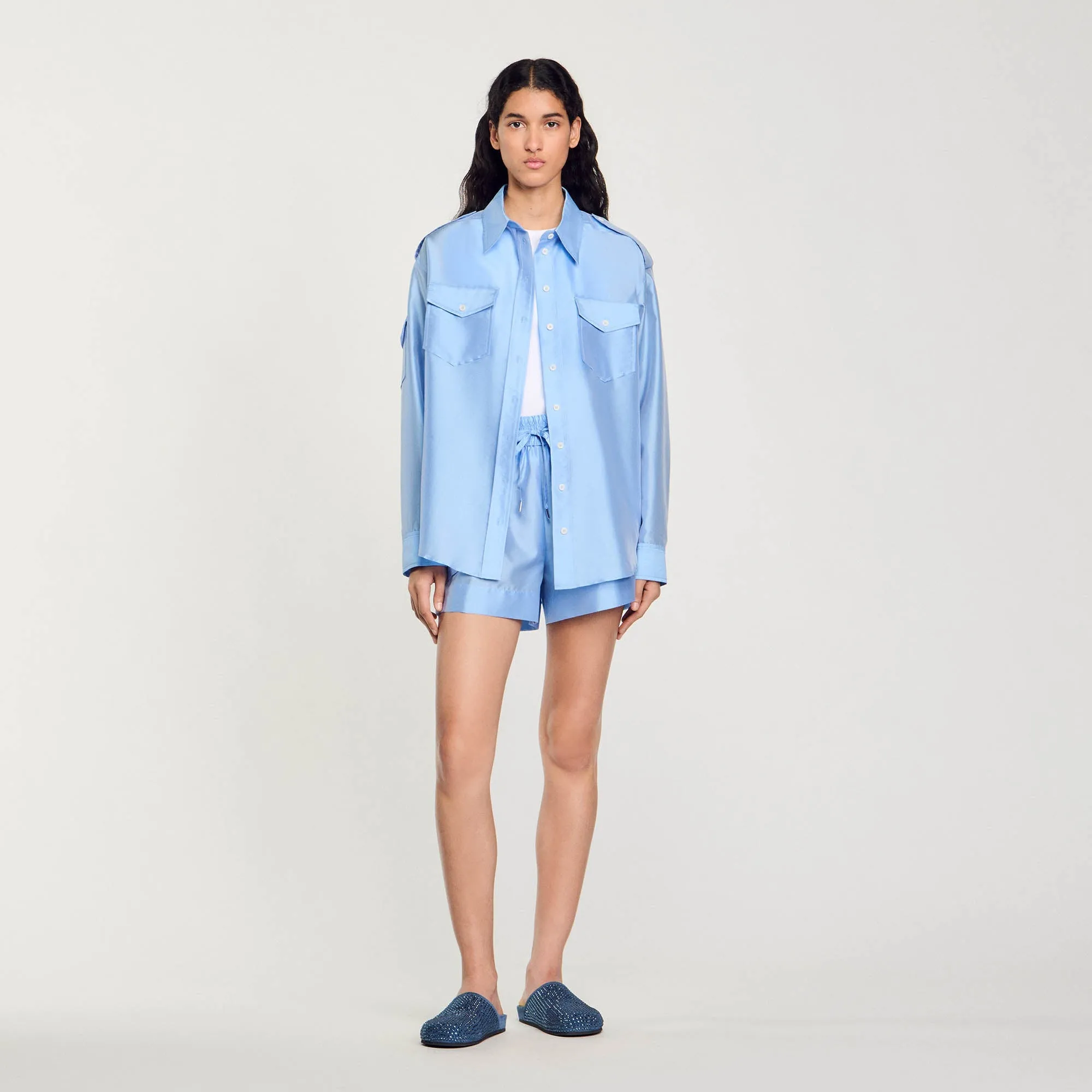 Loose-Fit Satin Shirt