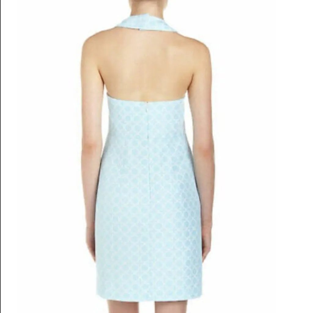 Michael Kors Matelasse Halter Dress in Aegean Aqua - Size 14