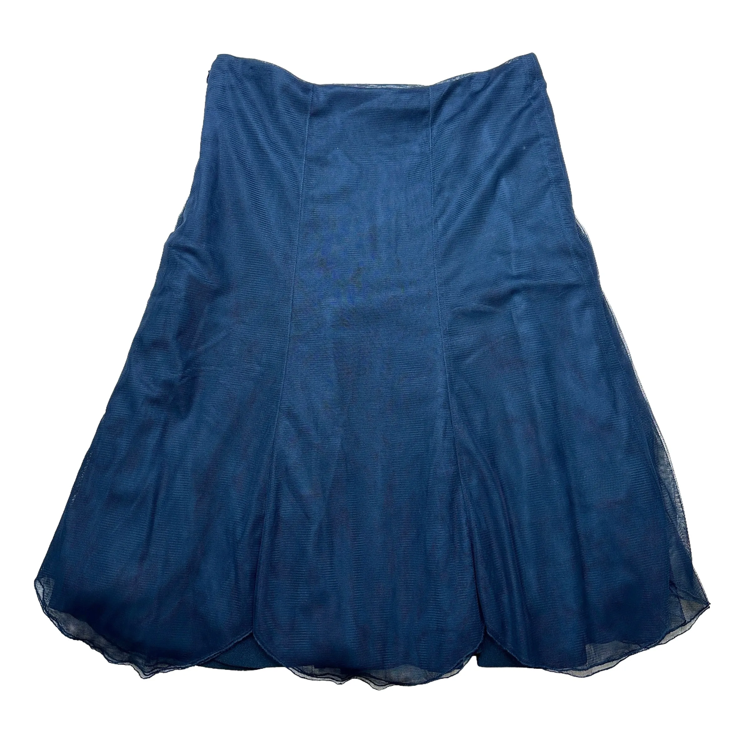 Navy Tulle Midi Skirt - M