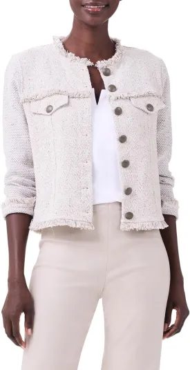 NIC ZOE Women's Utility Fringe Mix Knit Jacket
