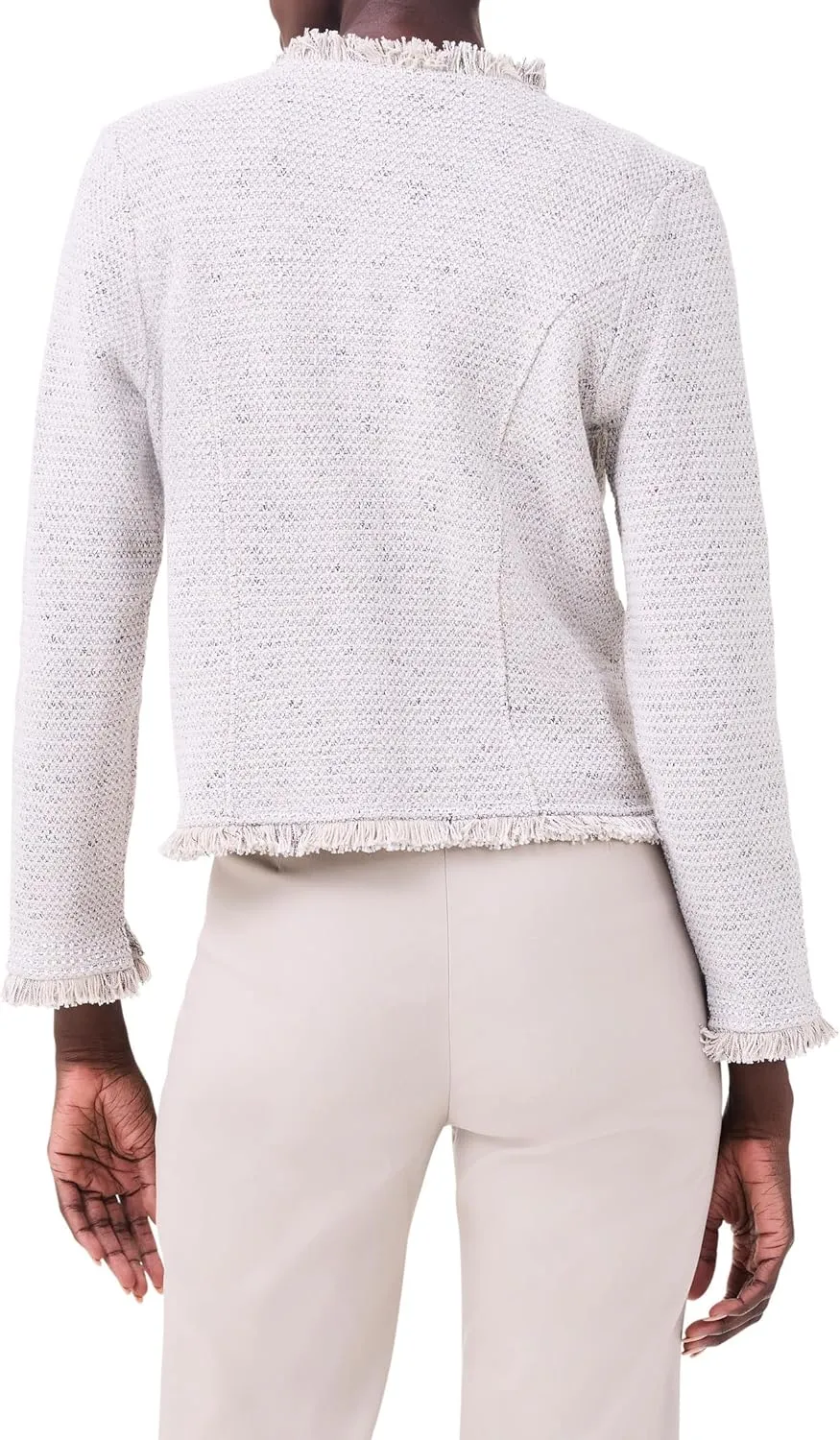NIC ZOE Women's Utility Fringe Mix Knit Jacket