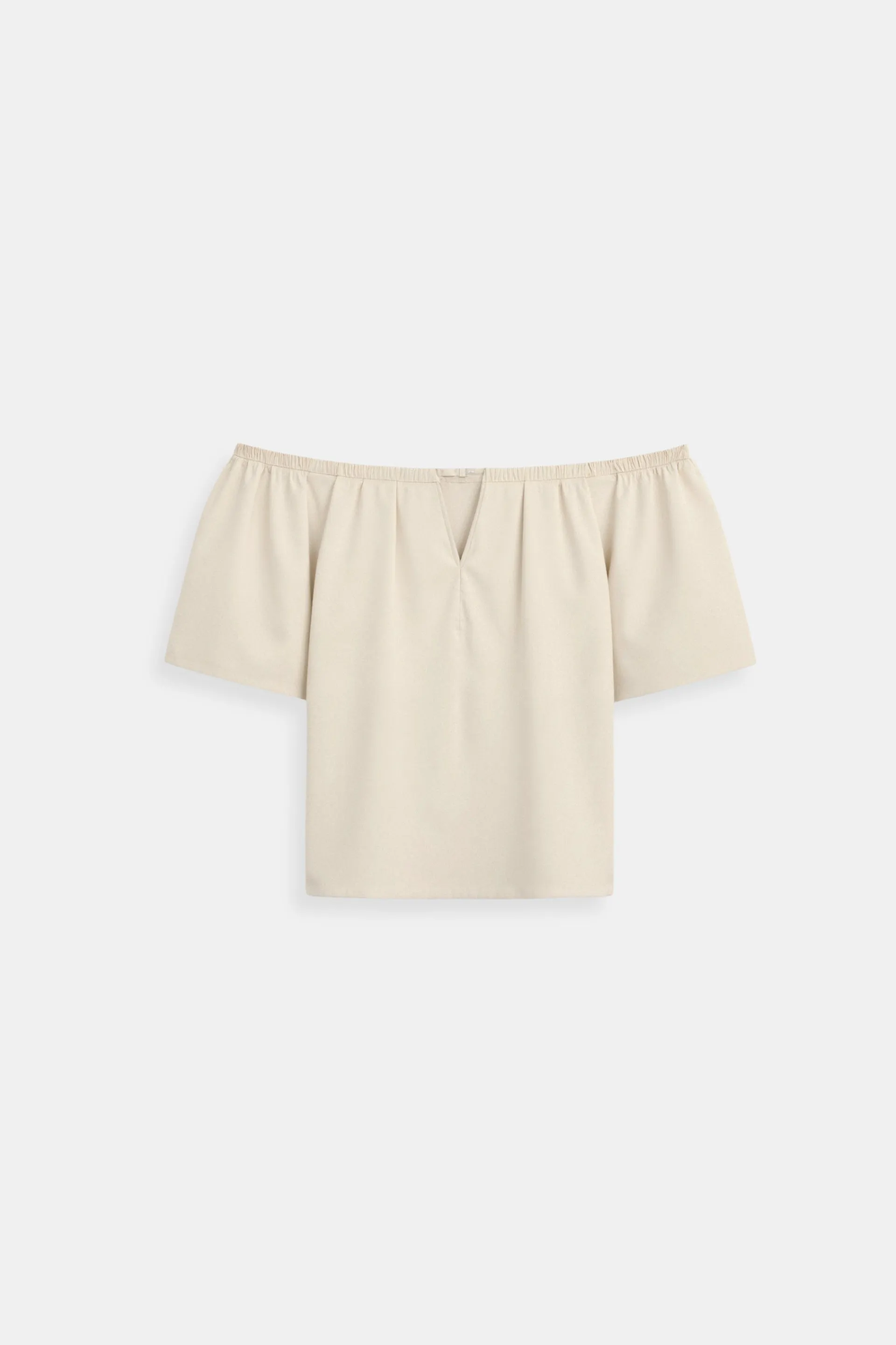 Old Money Elegant Loose Solid Pleated Notch Neck T-shirt