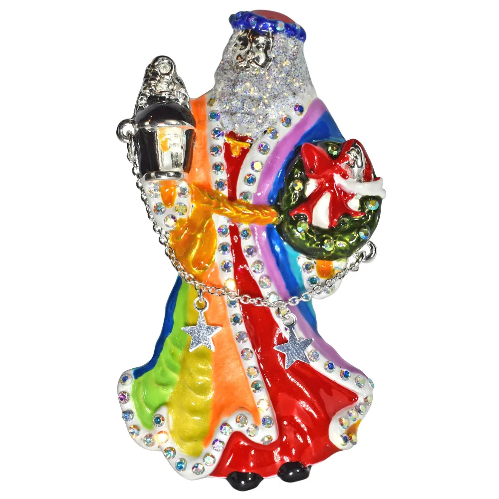 Old Saint Nick Pin Pendant (Sterling Silvertone/Rainbow)