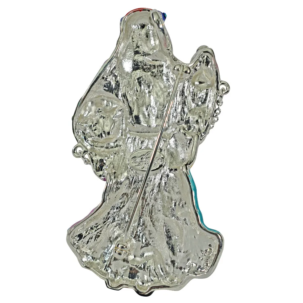 Old Saint Nick Pin Pendant (Sterling Silvertone/Rainbow)